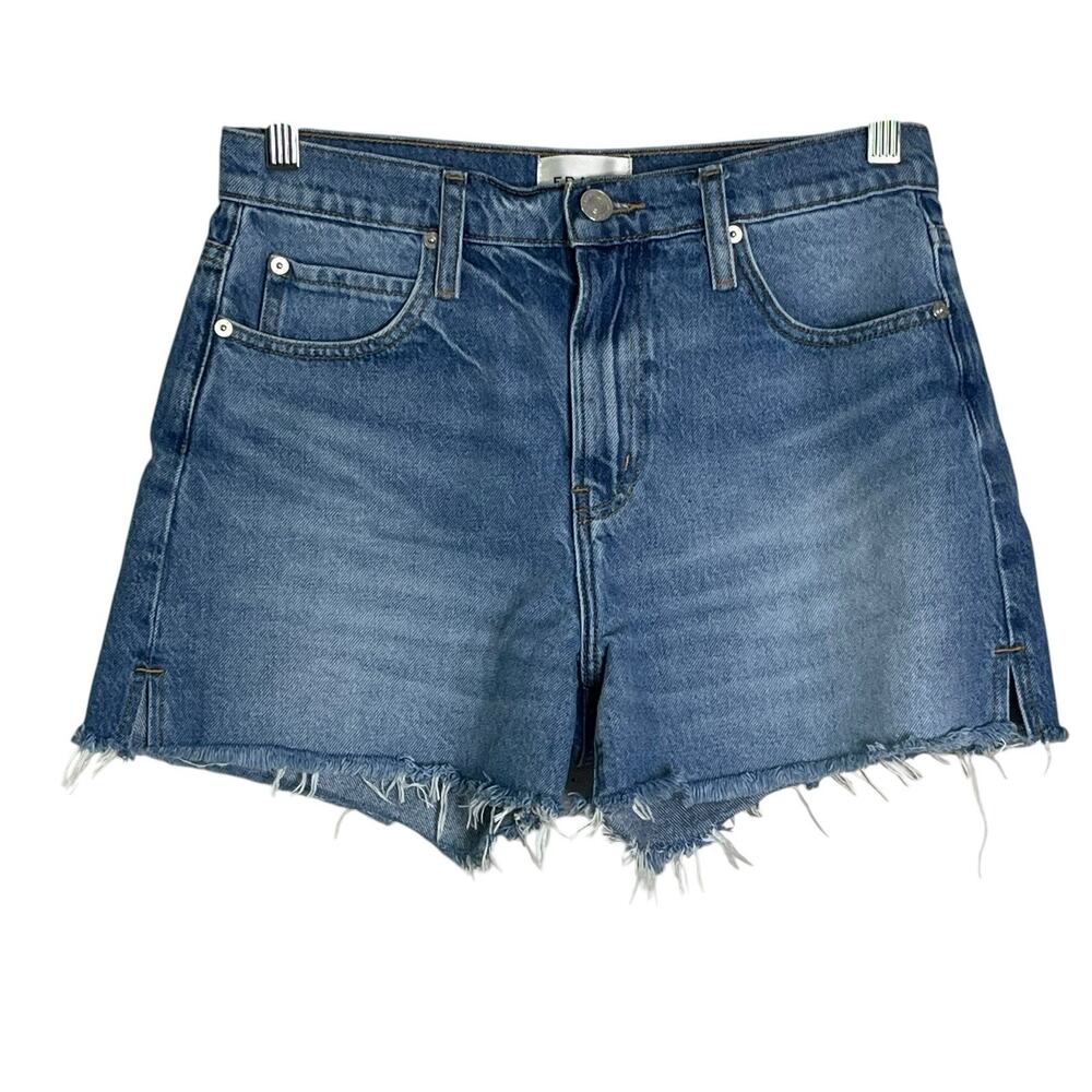 Frame Denim Shorts Size 25 Cut Off 100% Cotton Raw Frayed Hem Boho Festival - Picture 2 of 12